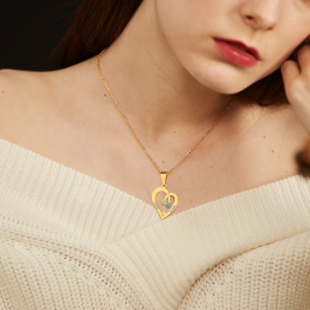 Collier Cœur Personnalisé pour mère
