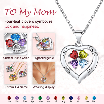 Collier Cœur avec Pierre de Naissance cadeau pour maman