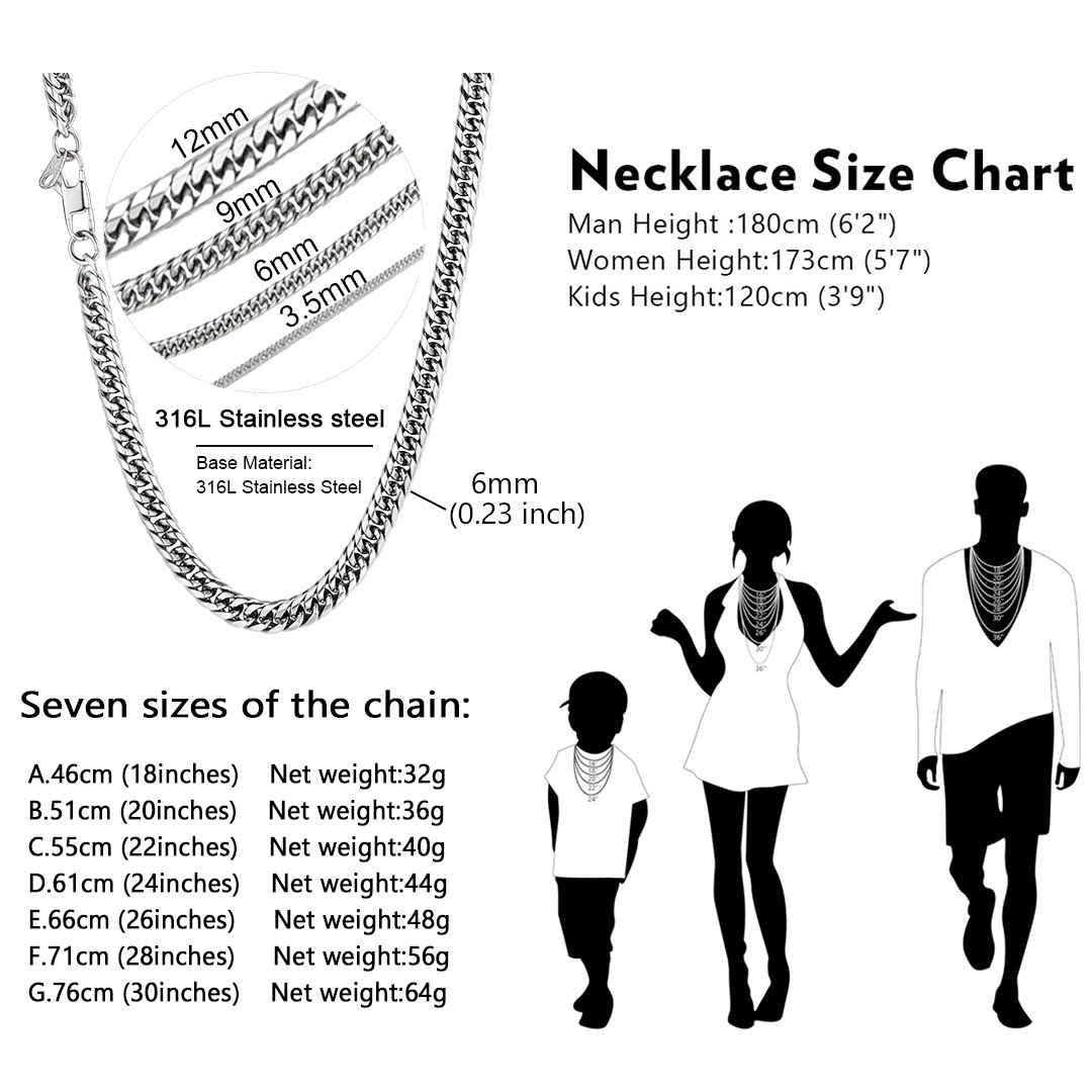 Collier Chaîne Cubaine Homme en Acier Inox