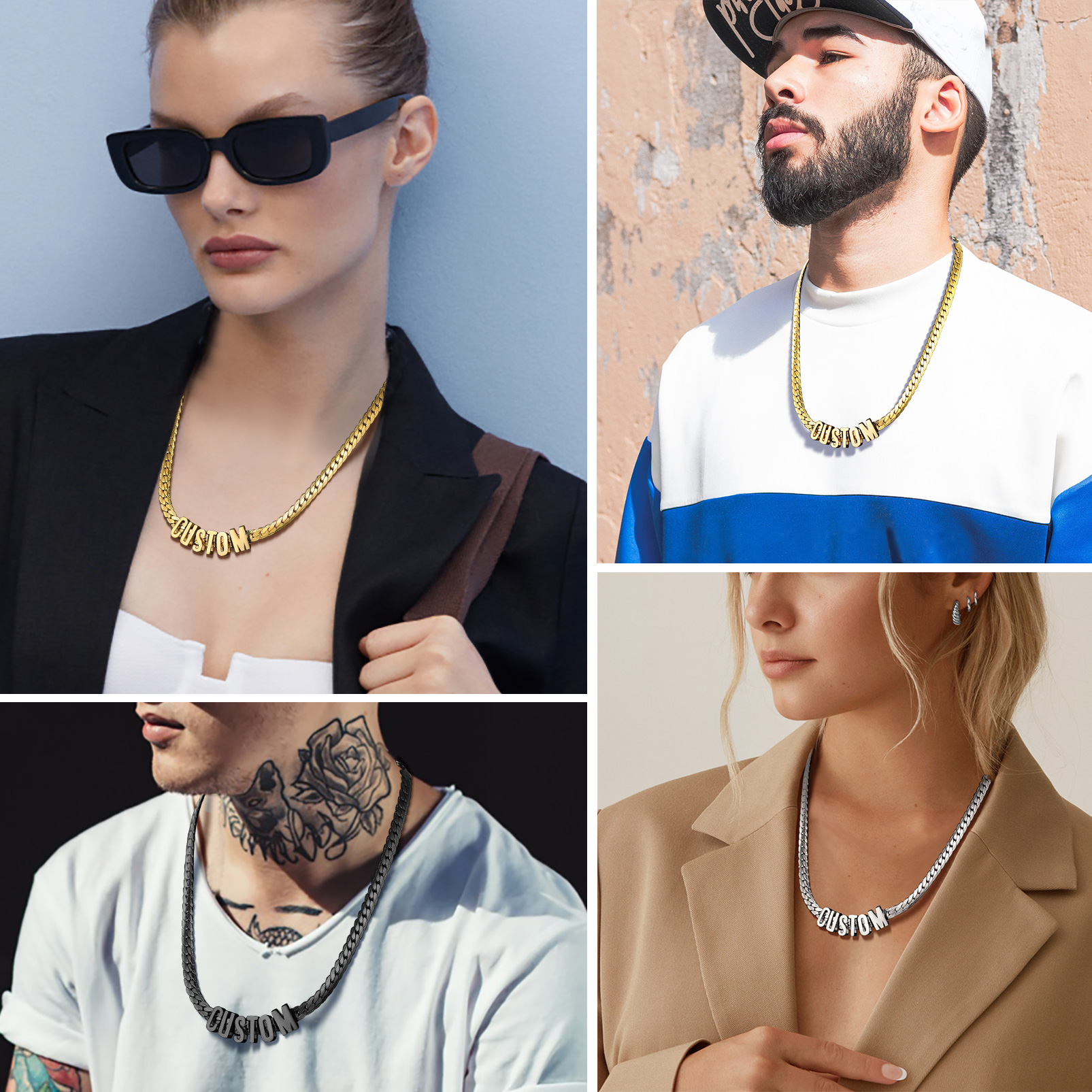 Collier Chaîne Cubaine  avec Prénom Cadeau 