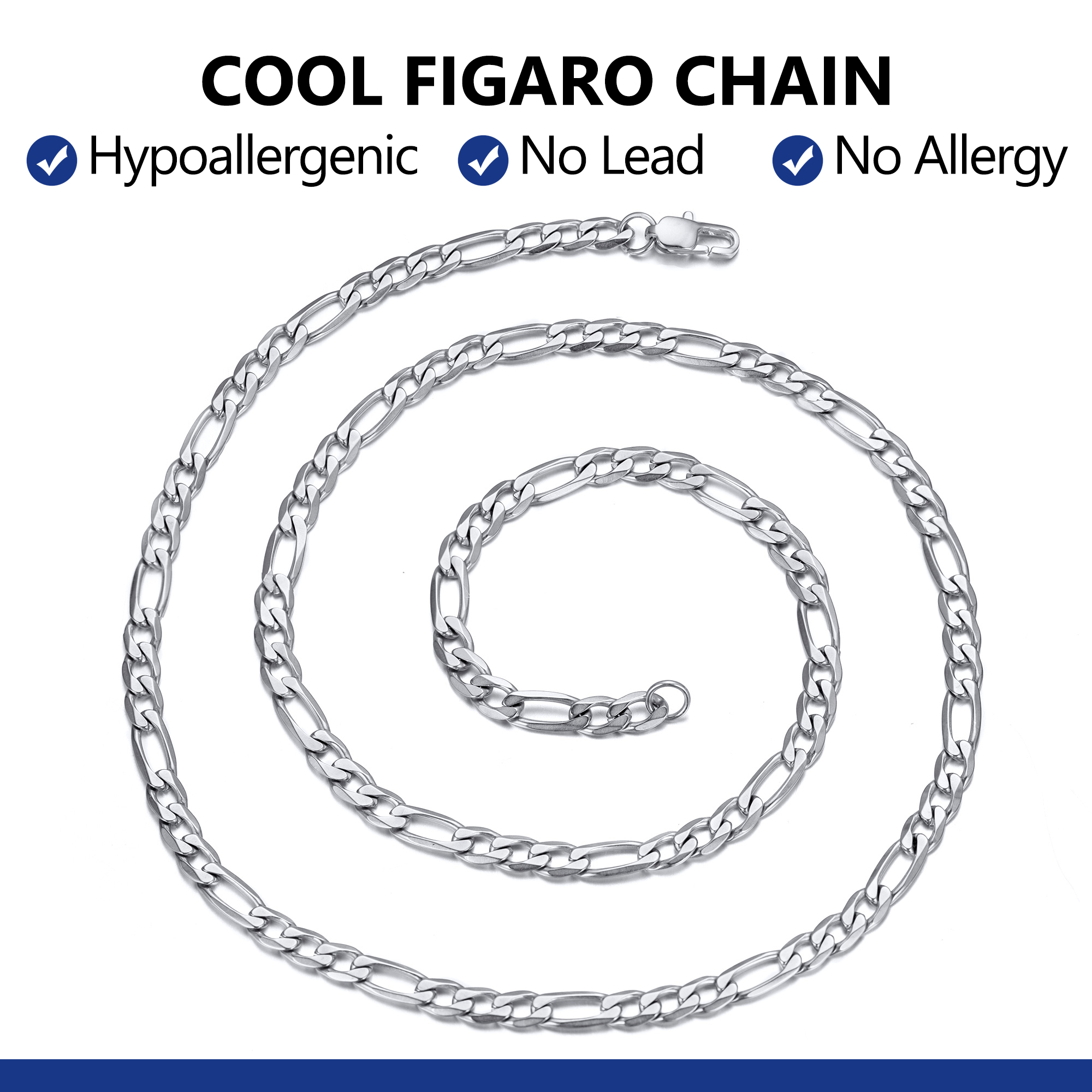 Collier Chaîne Figaro pour Femme et Homme