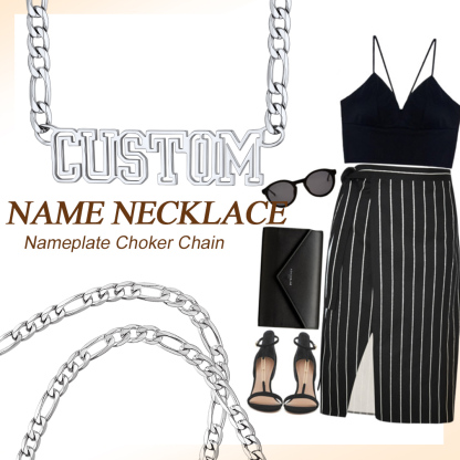 Collier Chaîne Figaro Personnalisé avec Prénom Tenue