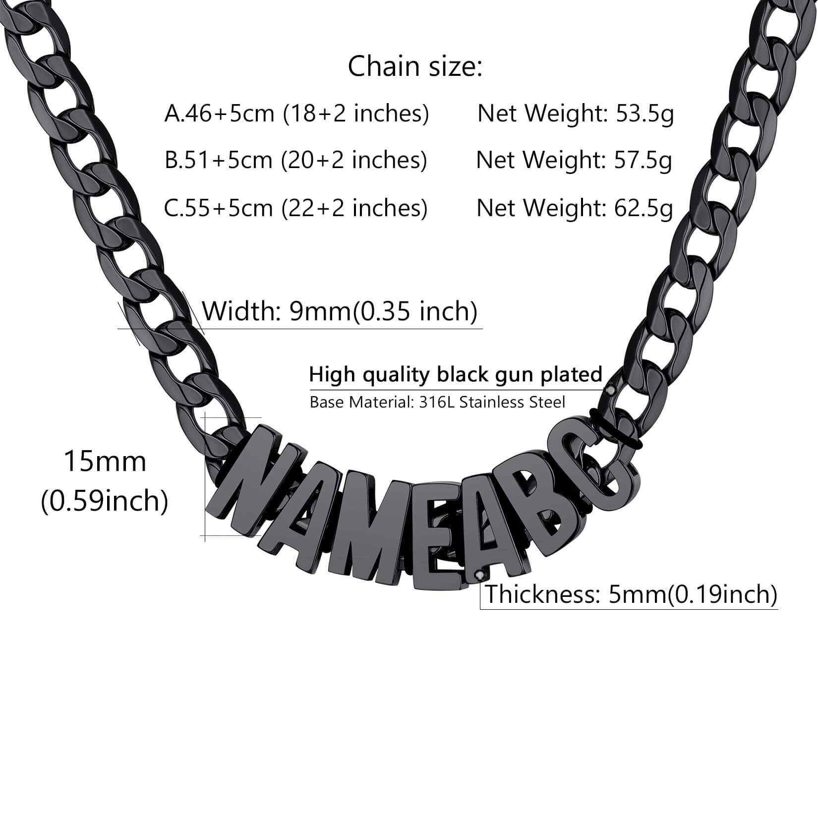 Collier Chaîne avec Nom Gravé Pendentif Personnalisé 