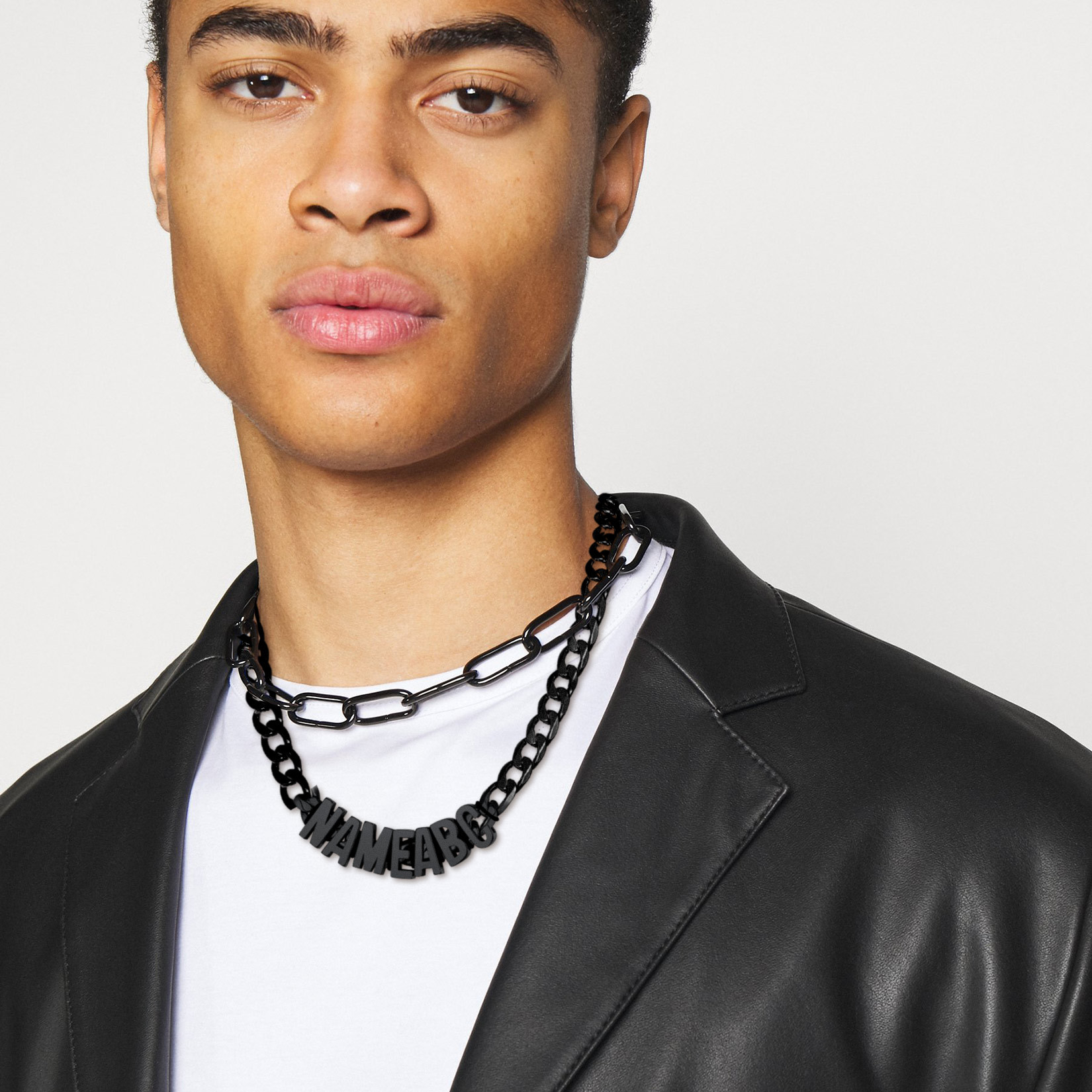 Collier Chaîne avec Nom Gravé Pendentif Personnalisé 