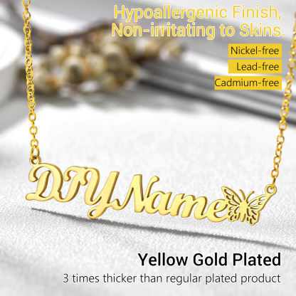 Collier Chaîne avec Préom et Papillon détail