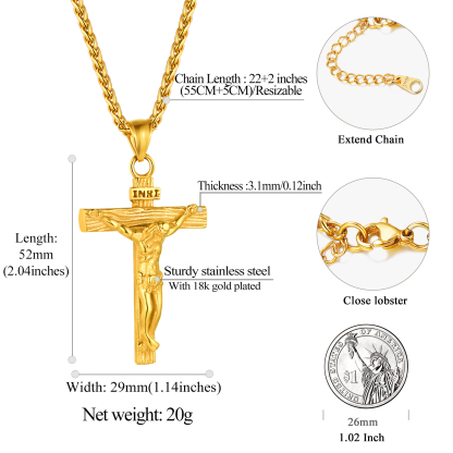 Collier Croix Catholique pour Femme Homme 