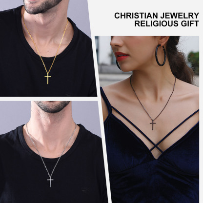 Collier Croix Classique - Cadeau de Noël Meaningful pour Elle et Lui 