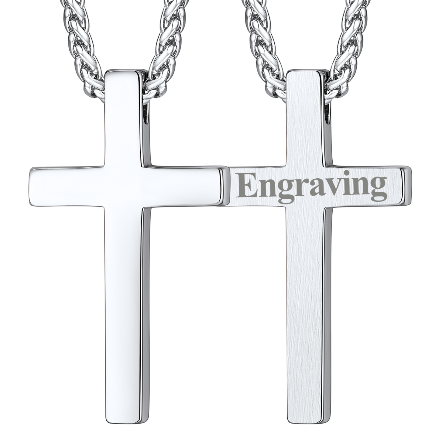 Collier Croix Personnalisé en Acier pour Homme & Femme