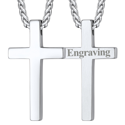 Collier Croix Personnalisé en Acier pour Homme & Femme