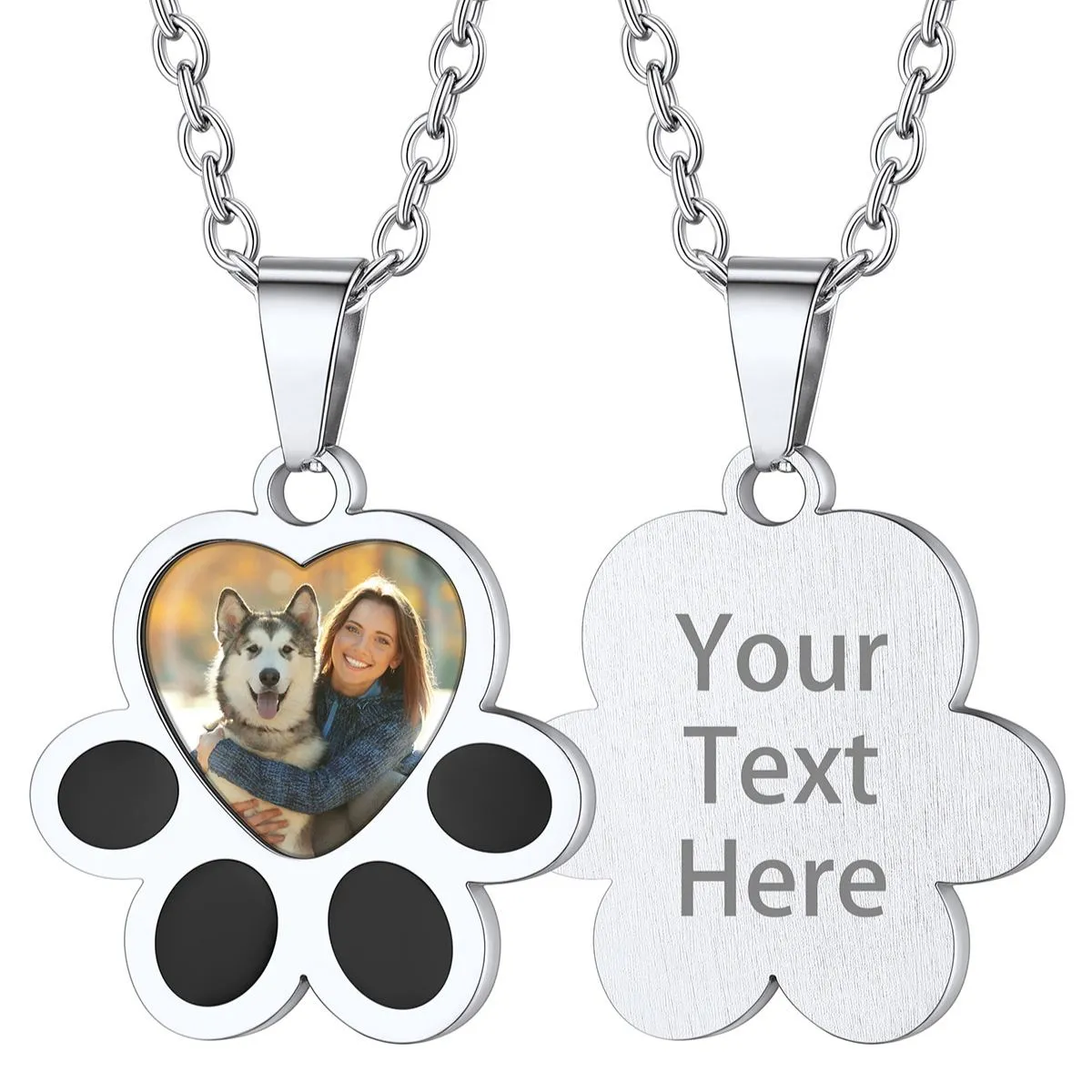 Collier Empreinte Patte Personnalisé avec Photo – Bijou Souvenir pour
