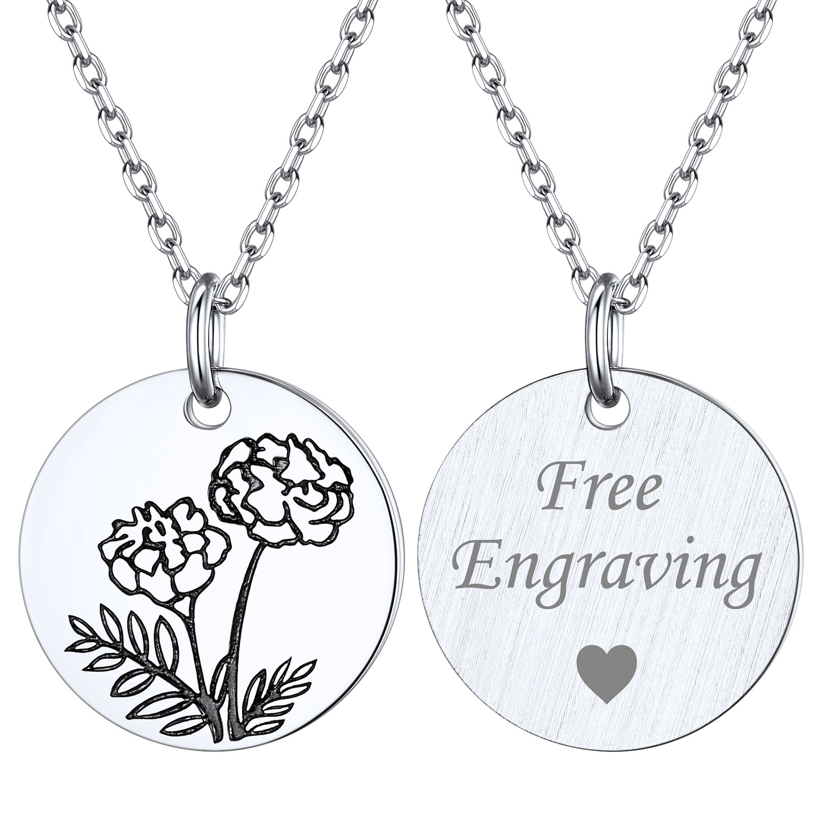 Collier Fleur de Naissance Personnalisé en Argent 925 pour Femme