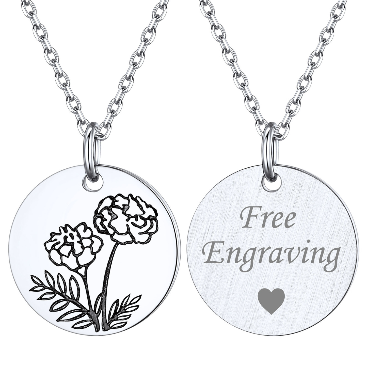 Collier Fleur de Naissance Personnalisé en Argent 925 pour Femme