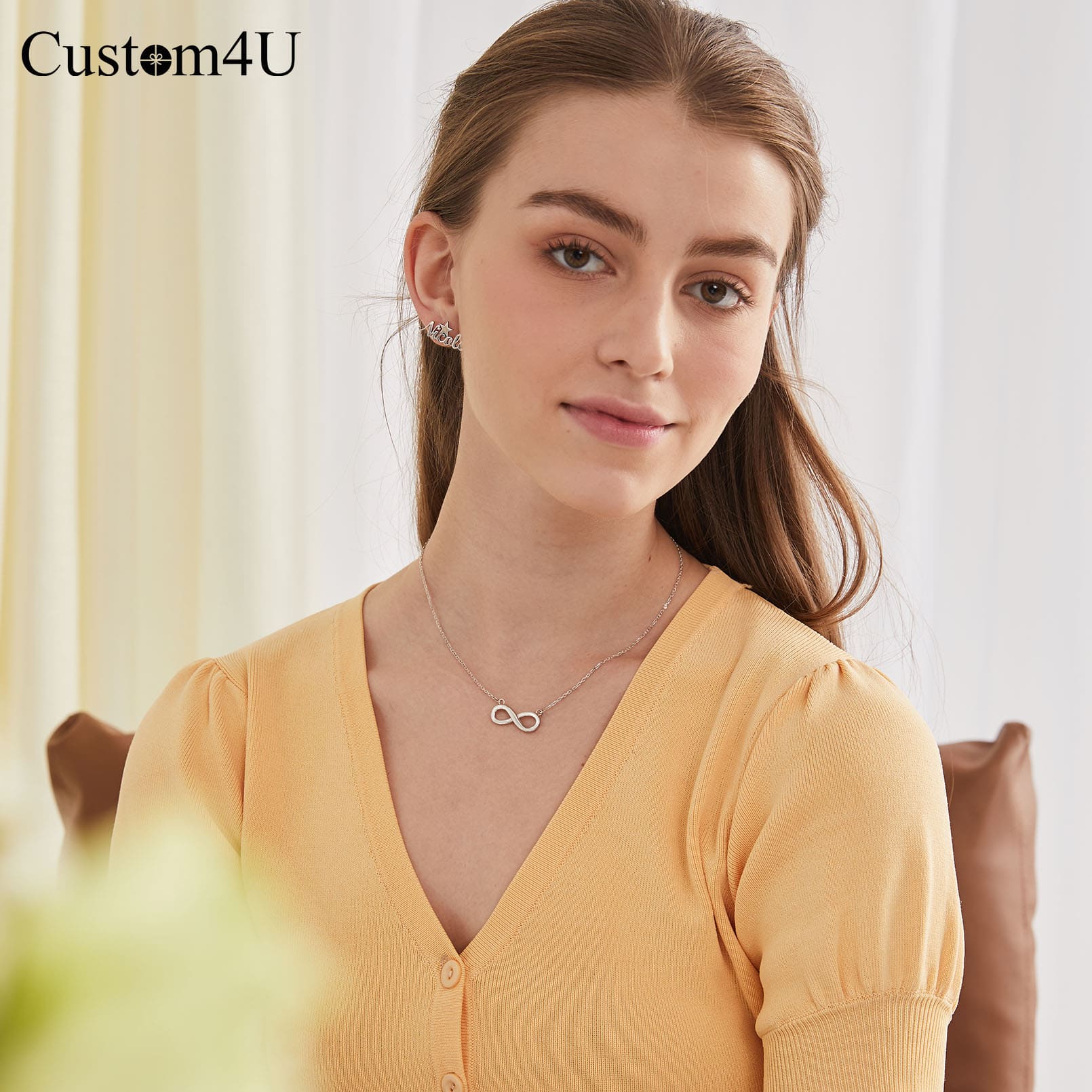 Collier Infini Personnalisé en Argent Sterling pour Femme