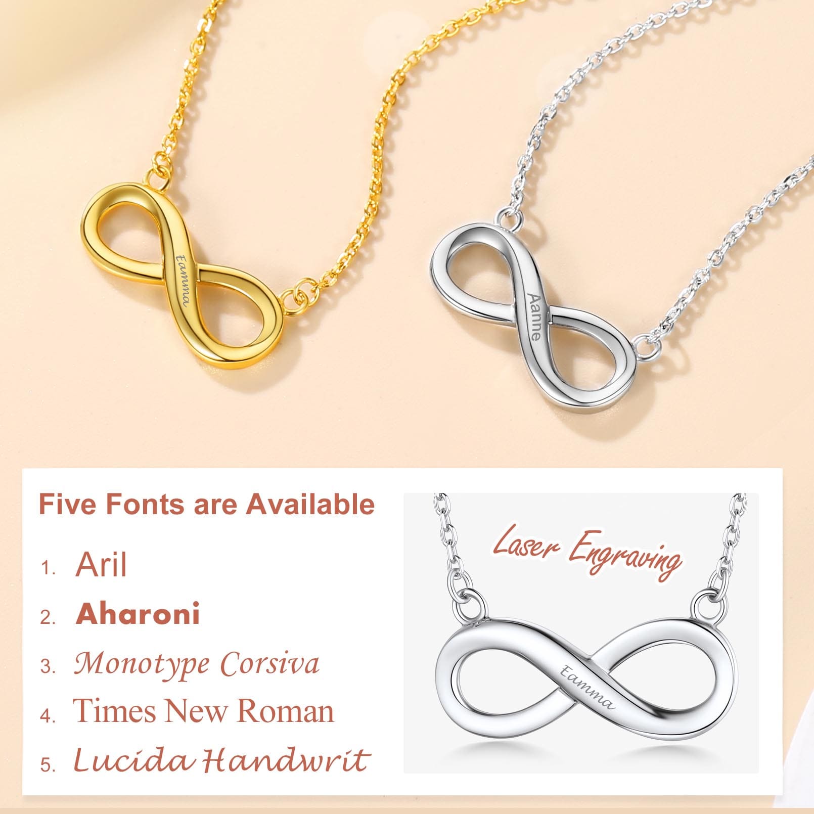 Collier Infini Personnalisé gravé