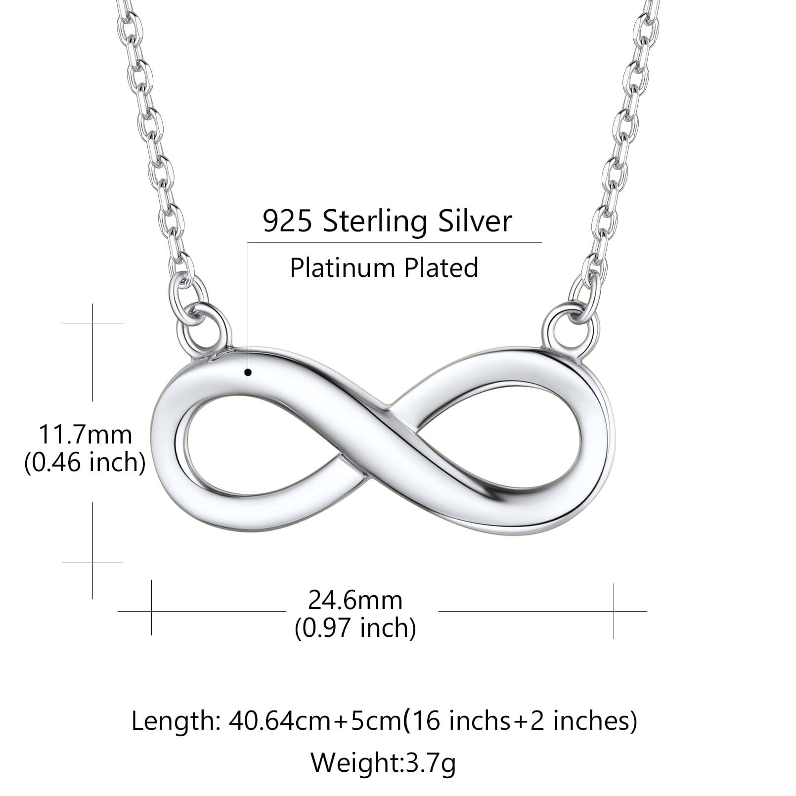 Collier Infini Personnalisé en Argent Sterling pour Femme