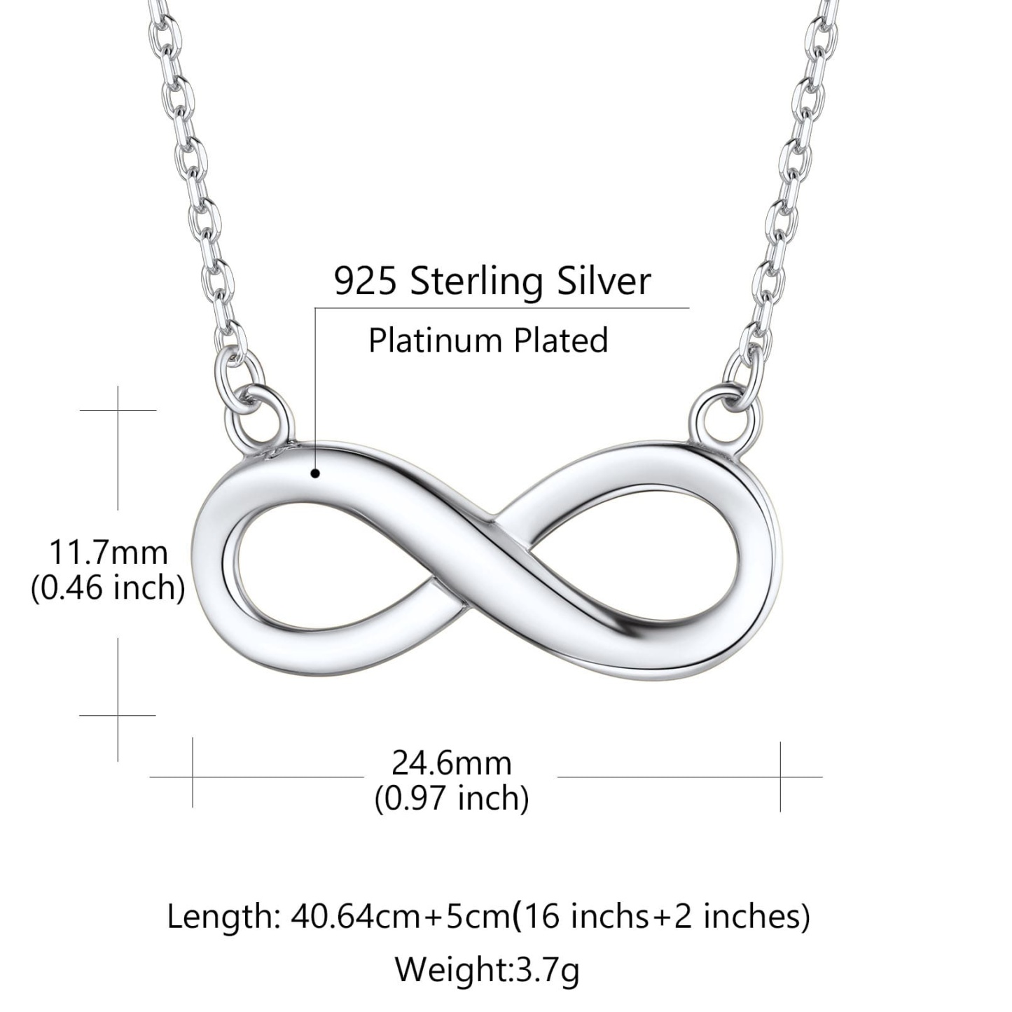Collier Infini Personnalisé en Argent Sterling pour Femme