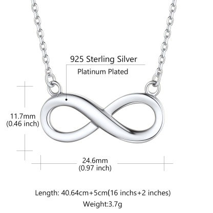 Collier Infini Personnalisé en Argent Sterling pour Femme