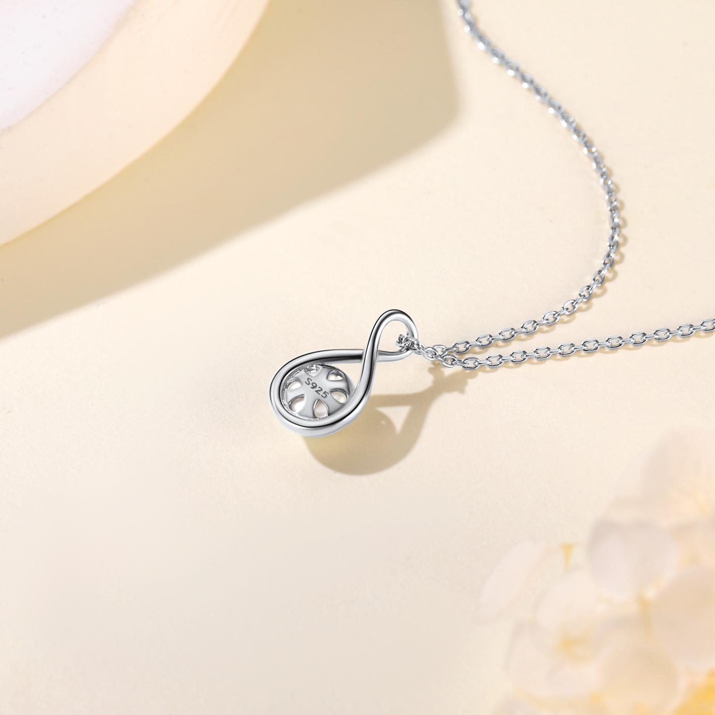 Collier Infini en Argent Sterling avec Perles pour Femme