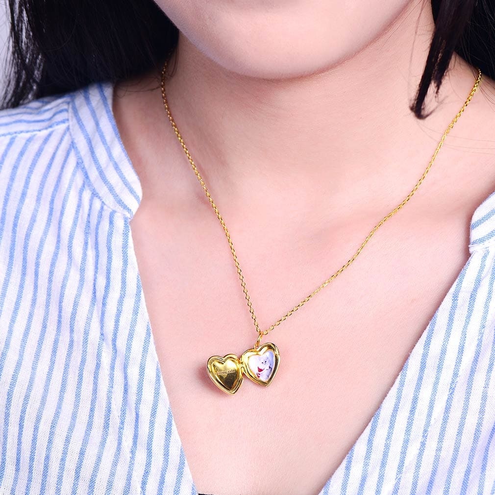 Collier Médaillon Cœur Personnalisé avec Photos pour Femmes