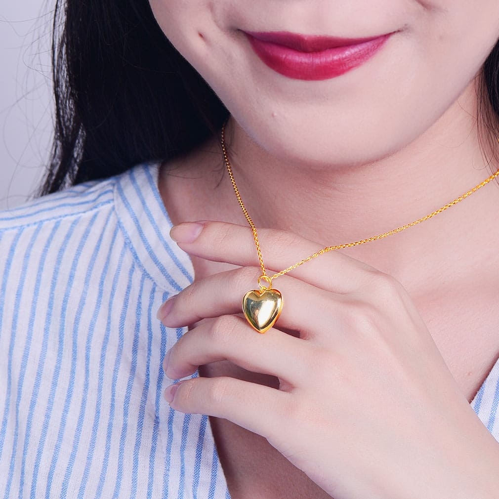 Collier Médaillon Cœur Personnalisé avec Photos pour Femmes