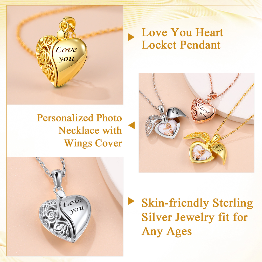 Collier Médaillon Cœur Personnalisé en Argent Sterling