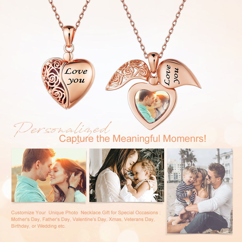 Collier Médaillon Cœur Personnalisé en Argent Sterling