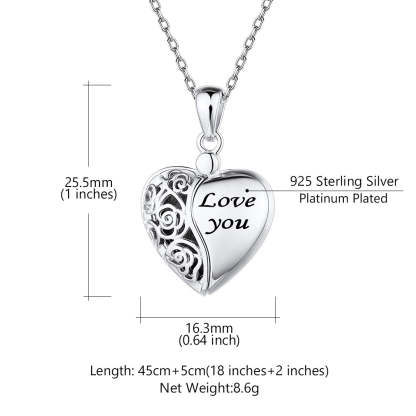 Collier Médaillon Cœur Personnalisé en Argent Sterling