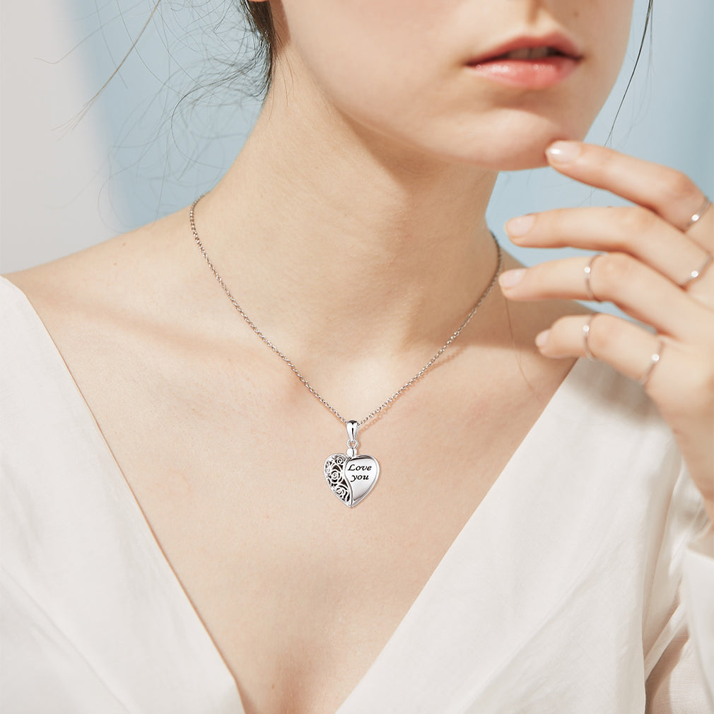 Collier Médaillon Cœur Personnalisé en Argent Sterling