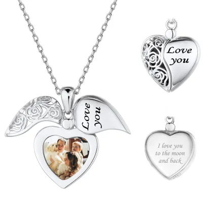 Collier Médaillon Cœur Personnalisé en Argent Sterling