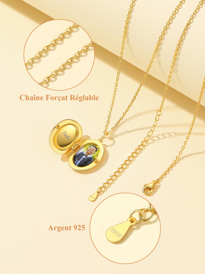 Collier-Médaillon-Ovale-Personnalisé-Photo-chaine