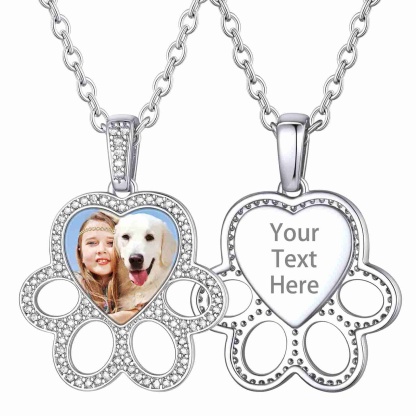 Collier Médaillon Photo Patte de Chien Personnalisé