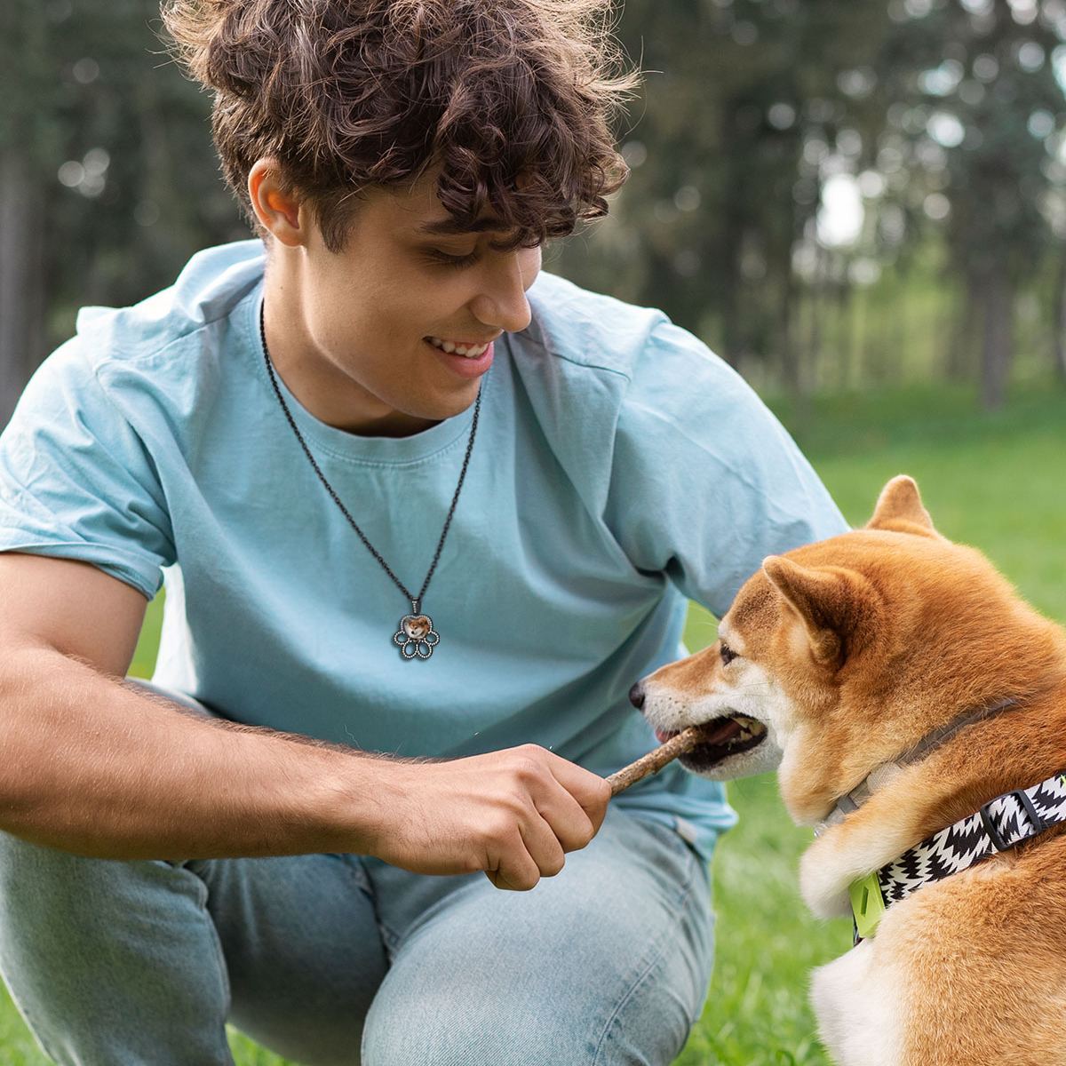 Collier Médaillon Patte de Chien avec Photo
