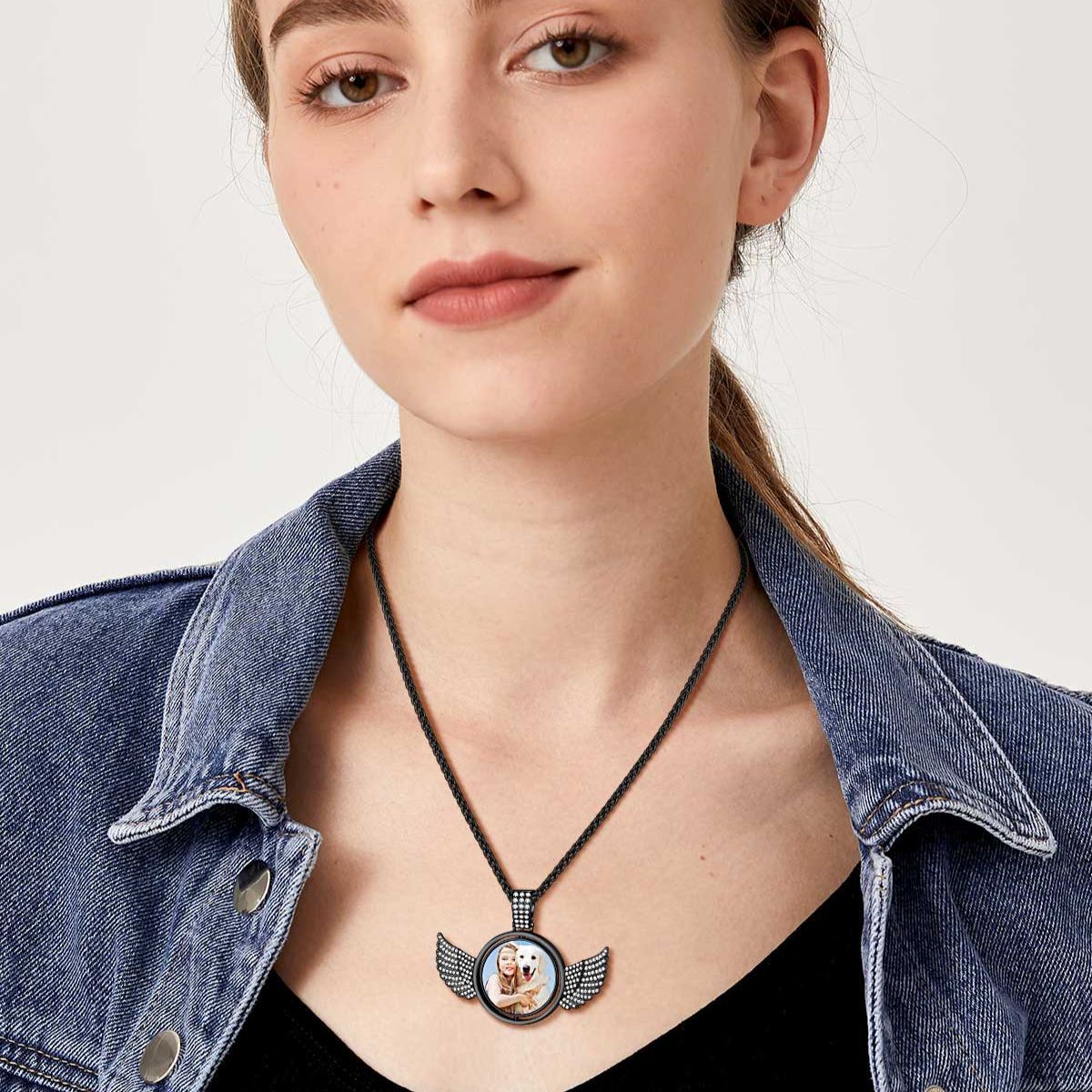 Collier Médaillon Photo Personnalisé Double Face pour Femme