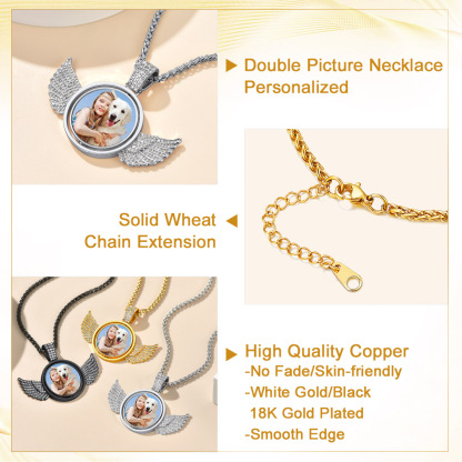 Collier Médaillon Photo Personnalisé Double Face détail