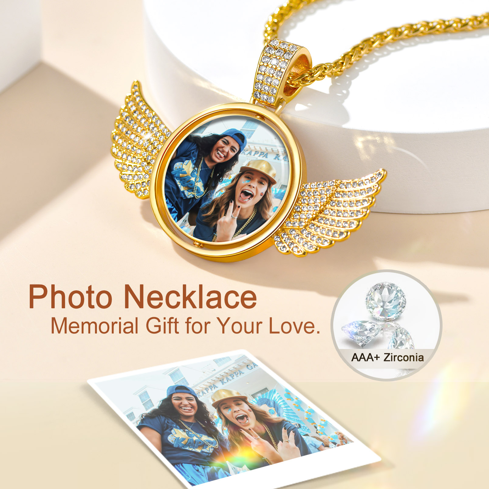 Collier Médaillon Photo Personnalisé Double Face 