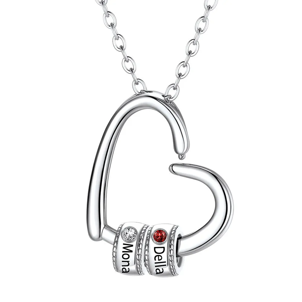 Collier Maman Personnalisé avec 2 Noms et Pierres