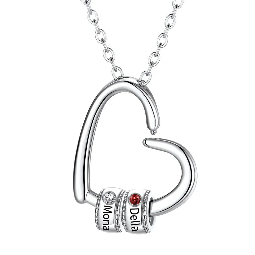 Collier Maman Personnalisé avec 2 Noms et Pierres