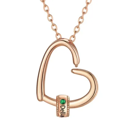 Collier Maman Personnalisé avec 1 Nom et Pierre Or Rose