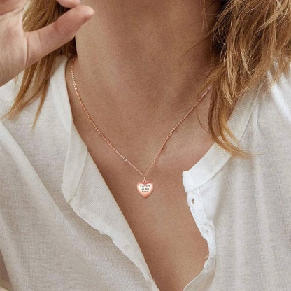 Collier Pendentif Cœur Personnalisé en Argent Sterling 