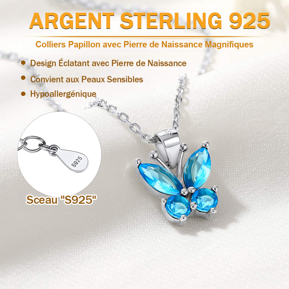 Collier Pendentif Papillon en Argent Sterling 925
