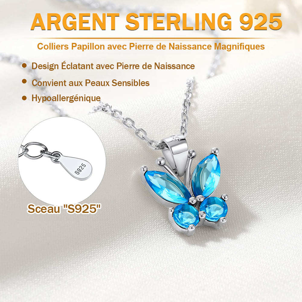 Collier Pendentif Papillon en Argent Sterling 925