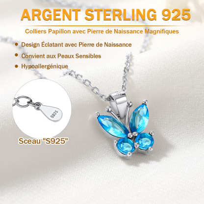 Collier Pendentif Papillon en Argent Sterling 925