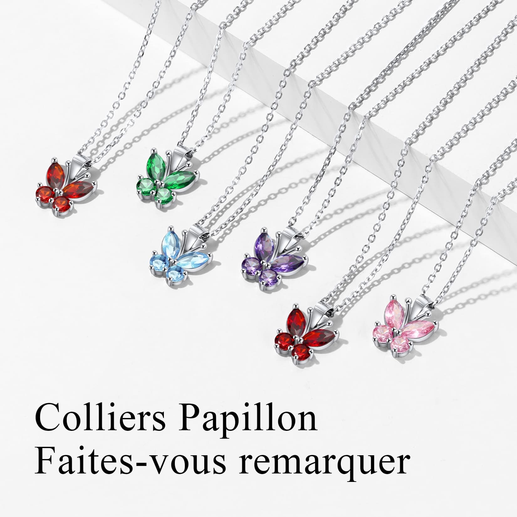 Collier Pendentif Papillon avec Pierre de Naissance