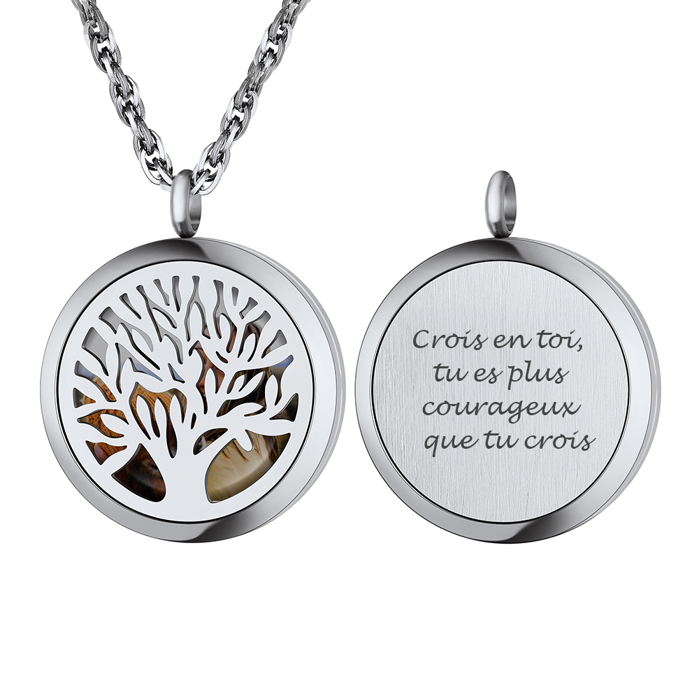 Collier Pendentif Photo Personnalisé Médaillon Arbre de Vie