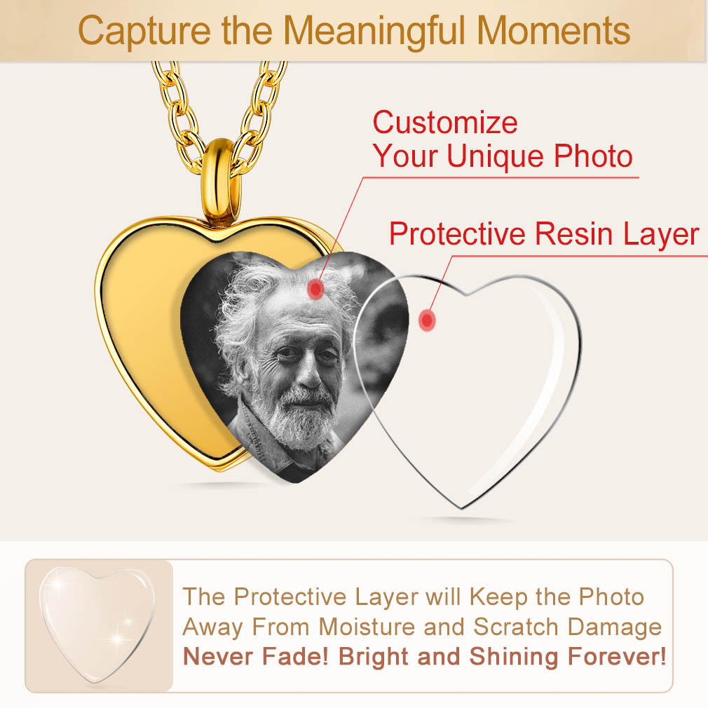 Collier Pendentif Urne Photo Personnalisable pour Cendres protective