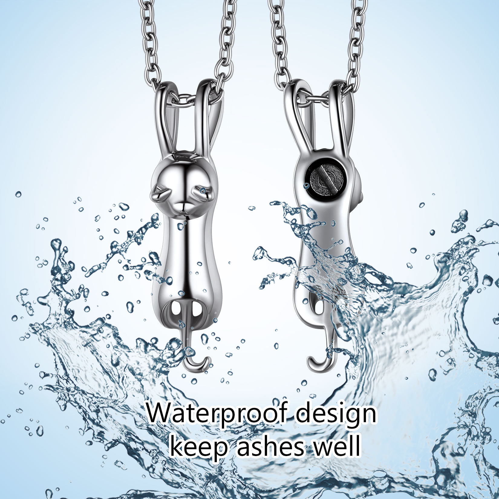 Collier Pendentif urne funéraire chat personnalisé  étanche