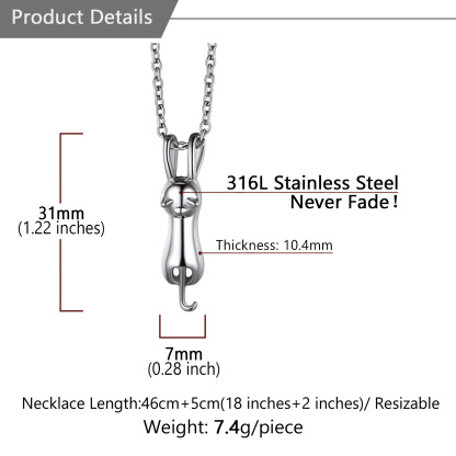 Collier Pendentif urne funéraire chat personnalisé taille