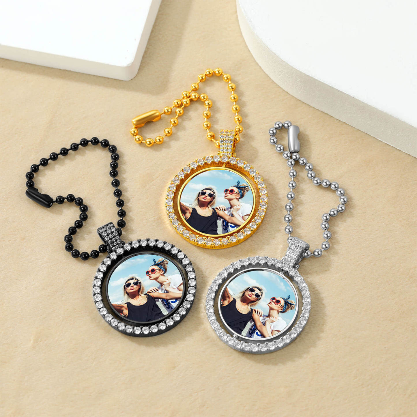 Porte-photo Voiture Personnalisé Double Face Pendentif Accessoires 3 couleurs