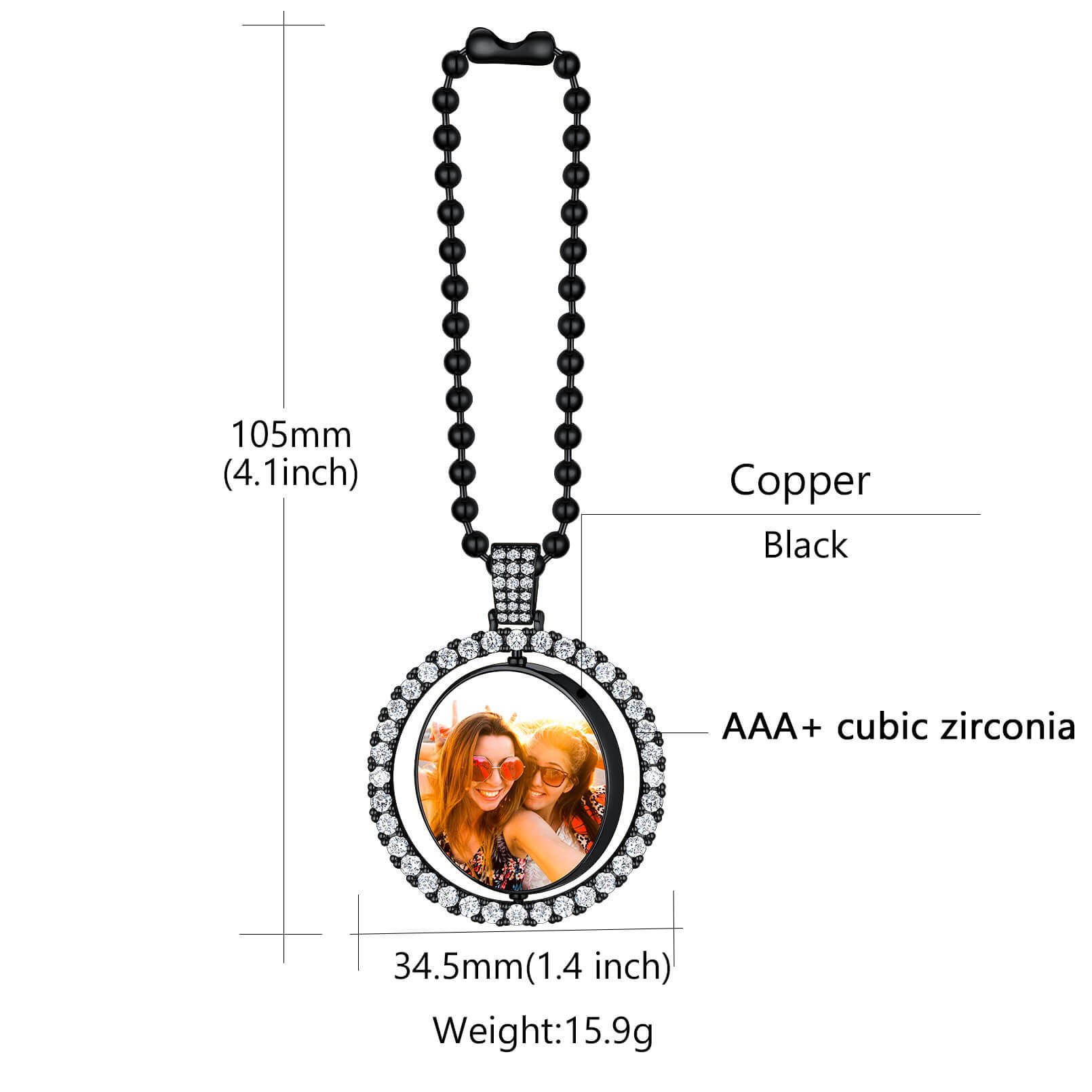 Porte-photo Voiture Personnalisé Double Face Pendentif Accessoires taille