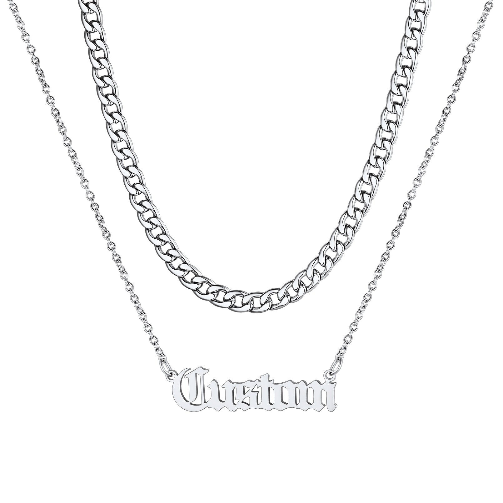 Collier Double Rang avec Prénom | Bijou Personnalisé Femme